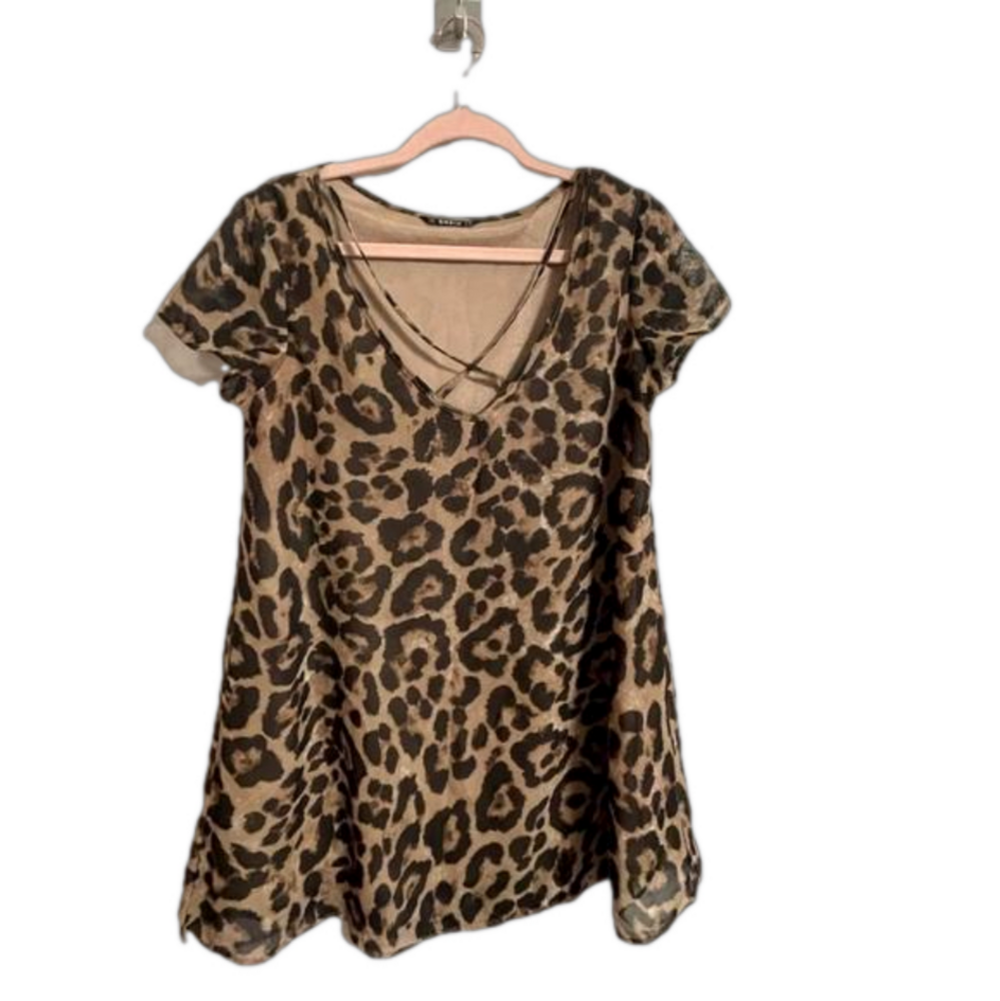 𝅺shein Leopard Print Dressy Top